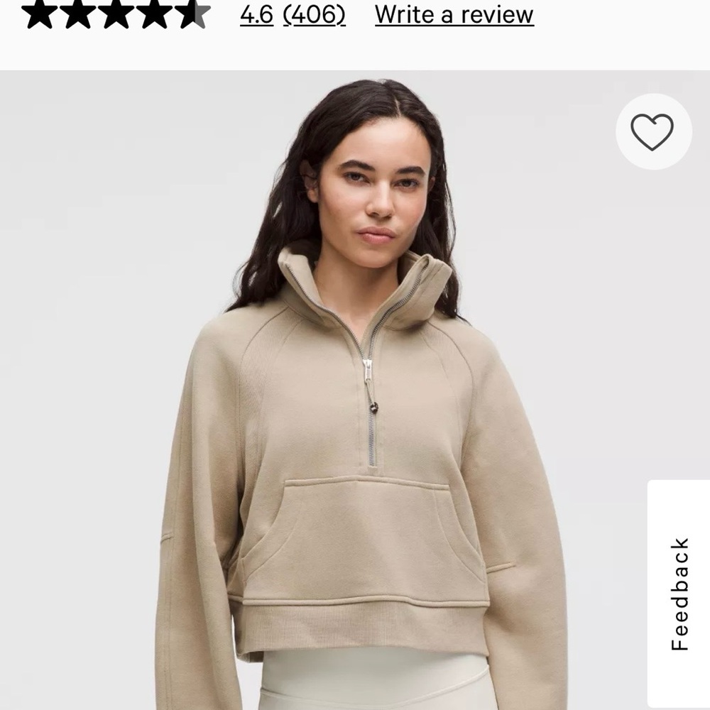 Lululemon Oversized Funnel Neck Half Zip in Sheer Oak Size M/L